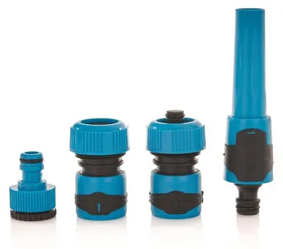 Image de Kit de raccords pour tuyau de 3/4", matériau TPR, comprenant 4 pièces, référence 61483