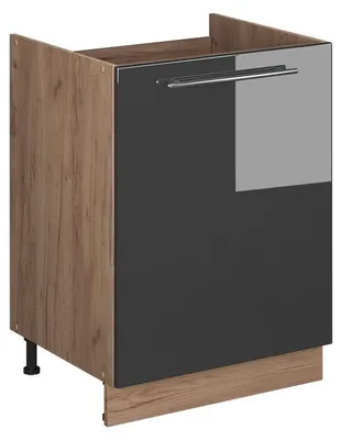 Image de Meuble bas sous-évier Vicco Fame-Line Anthracite Haute brillance/Chêne de force doré 60cm, Model 63375