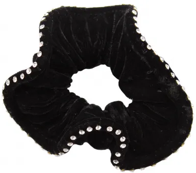 Produktbild von haar elastisch Scrunchie-Strasssteine Samt schwarz