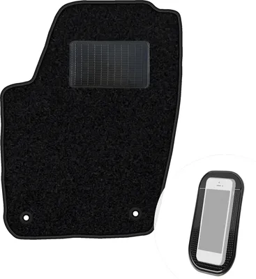 Image de moto-MOLTICO tapis de sol conducteur voiture velours côté conducteur tapis de voiture noir tapis conducteur 1 pièce adapté à VW Polo IV 2001-2009