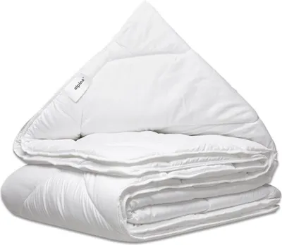 Image de alpina Couette 240x200/220 cm Duvet 4 saisons - Duvet 2 personnes - Lavable en machine à 40 degrés - Matériau à séchage rapide et respirant - Polyester - Blanc