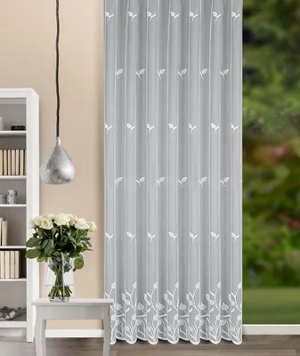 Produktbild von Fensterstore "Sofie" mit Kräuselband - Größe (HxB): 245x300cm Farbe: Weiß