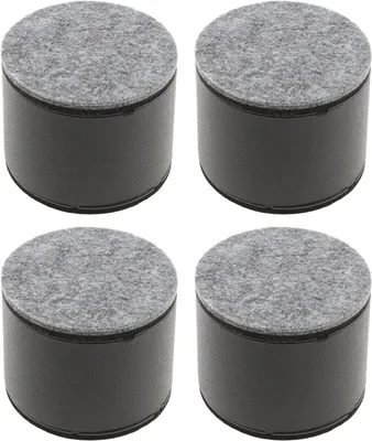 Produktbild von 4 Stück Möbeluntersetzer aus Kohlenstoffstahl mit Vliesfilz für Schreibtisch und Stuhl, selbstklebend, rund, 500 kg, 6 x 4,7 cm