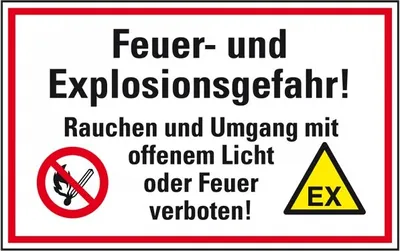 Produktbild von Dreifke® Aufkleber I Hinweisschild Feuer- und Explosionsgefahr!..., Folie, se...