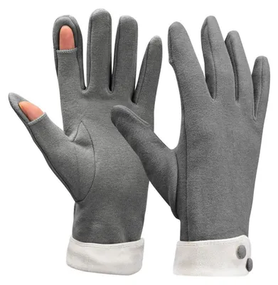 Produktbild von Damen Winterhandschuhe Touchscreen Thermo Warm Grau Einheitsgröße