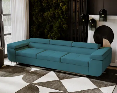 Produktbild von Sofa VENUS 3 283x107 - mit schlaffunktion - Farben zur Auswahl - modernen Couch - Stoff Magic Velvet 2222 Hellblau