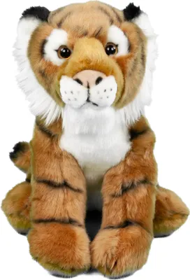 Produktbild von Kuscheltier Tiger rot getigert sitzend 30 cm Plüschtiger