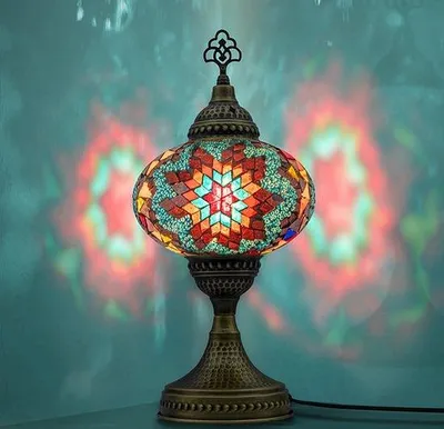 Immagine prodotto di Lampada Mozaiek Lampada da notte fatta a mano - Illuminazione d'atmosfera turca - Lampade da tavolo decorative marocchine