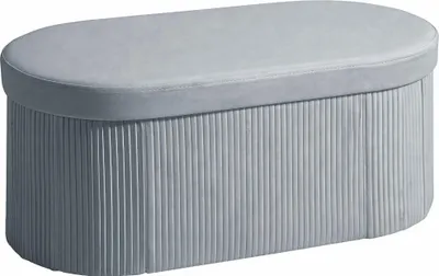 Produktbild von Sitzbank mit Stauraum Klappbar Polsterbank mit Samt-Optik für Wohnzimmer 76 x 38 x 35 cm Dunkelgrau
