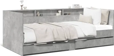 Immagine prodotto di vidaXL Letto da giorno con cassetti senza materasso grigio cemento 100x200 cm