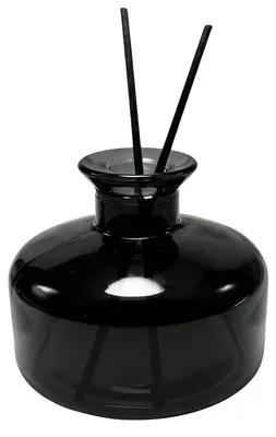 Glas-Diffuserflasche 200 ml schwarz rund nachfüllbar