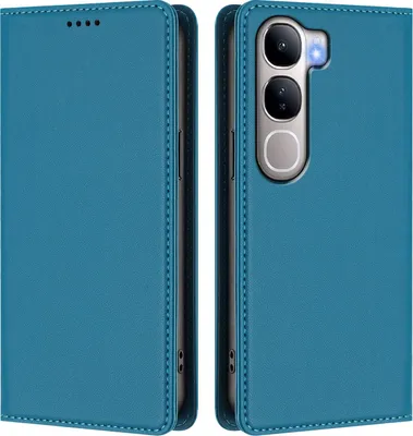 Image de Etui en cuir pour Vivo Y300, étui magnétique en cuirPolyuréthaneavec support Lake blue