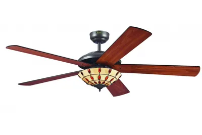 Image de Ventilateur de plafond Comet Tiffany 132 cm avec éclairage et chainettes
