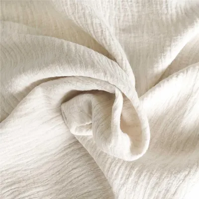 Produktbild von Musselin Baumwolle Leinen ab 1m x 140cm gewellt unifarben Jaquard
