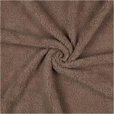 Teddystoff Baumwoll-Fleece ab 0,5m x 160cm Teddyplüsch Plüschstoff Kunstpelzstoff braun