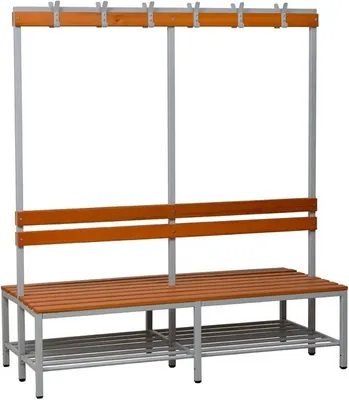 Produktbild von Gürkan Garderobenbank mit Haken und Schuhrost 107408 grau, buche Holz 160,0 cm