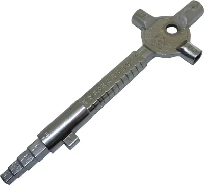 Produktbild von Bautenschlüssel Bauschlüssel aus Metall mit Skala zum Zylindermessen