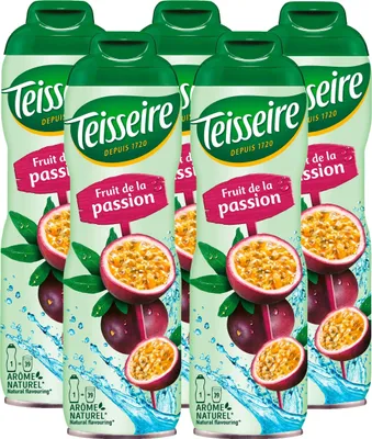 Produktbild von Teisseire Getränke-Sirup Passionsfrucht 600ml - Intensiver Geschmack (5er Pack)