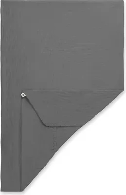 Produktbild von hauck Travel Bed Mattress Cover, Dark Grey - Baby Spannbettlaken 60x120 cm fr Reisebettmatratzen - Baby Matratzenbezug Baumwolle Musselin - 60 C Maschinenwsche - Babybettlaken mit Gummizug
