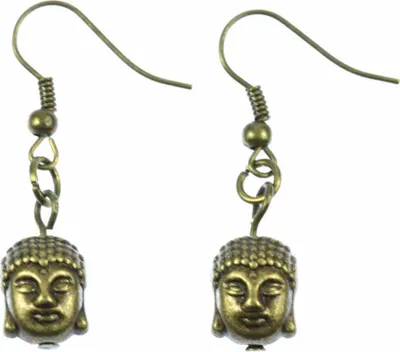 Produktbild von Buddha Ohrringe Miniblings Hänger Buddhakopf Buddhismus Indien Tibet Yoga Bronze