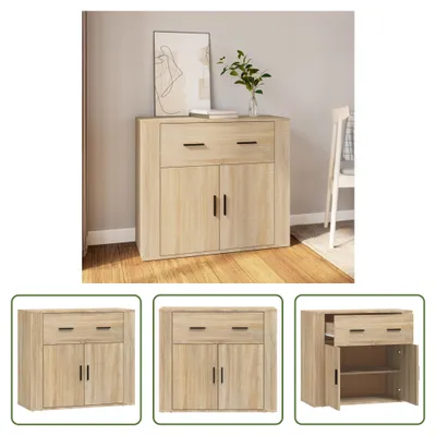 Zdjęcie produktu dla Kredens The Living Store dąb sonoma 80x33x70 cm materiał drewnopochodny
