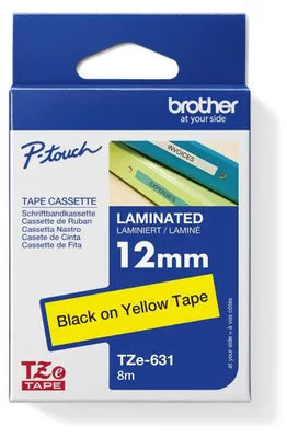 Productafbeelding van Brother TZE631, labelcassette, geel/zwart, 12 mm