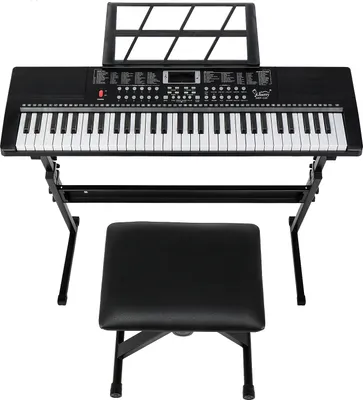 Produktbild von FCH 61 Tasten E Keyboard，Elektronisches Klavier, Digitalpiano Set,Keyboardständer, Keyboardbank und Mikrofon