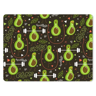 Produktbild von MuchoWow® Mauspad Mousepad Avocado - Fitness - Muster 23x19 cm - Mousepads - Maus Mat - Pad - Mausunterlage - Schreibtischunterlage - Mauspad