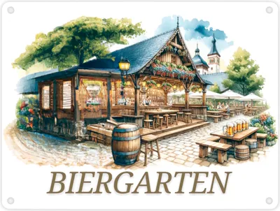 Produktbild von Biergarten Metallschild in 15x20 cm