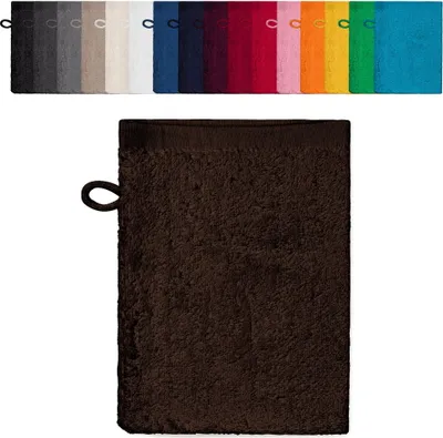 Produktbild von 10er PACK Waschhandschuhe 15x21 cm Waschlappen 100% Baumwolle, Farbe: Braun