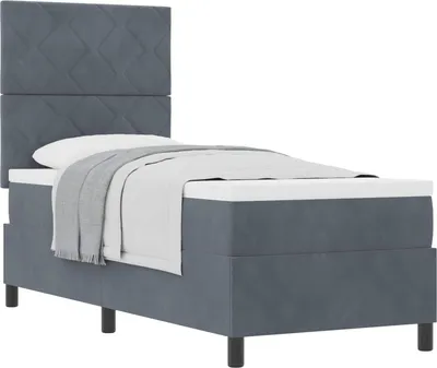 Obrázok produktu pre vidaXL Box spring posteľ s matracom tmavosivá 80 x 200 cm látka