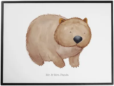 Produktbild von Mr. & Mrs. Panda Schreibunterlage Wombat - Weiß - Geschenk, bastelunterlage, Das Leben Ist schön, Lustige Sprüche, Spruch, schreibtischunterlage, Unterlage Schreibtisch