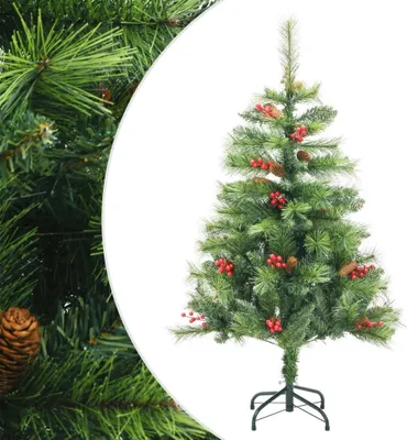 Image de Sapin de Noël artificiel avec pommes de pin et baies 150 cm