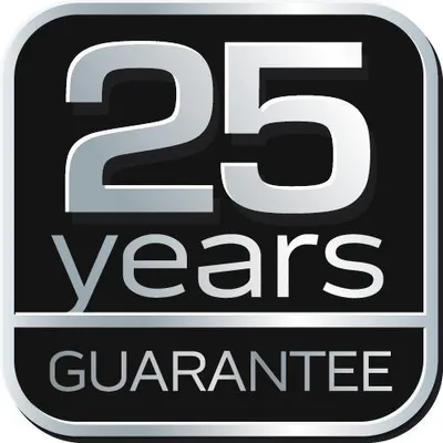 A marketing graphic indicating a 25-year guarantee.