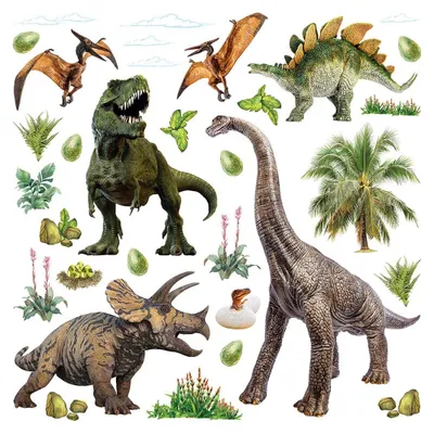 Produktbild von Sanders & Sanders Wandtattoo Dinosaurier  42 x 30 cm