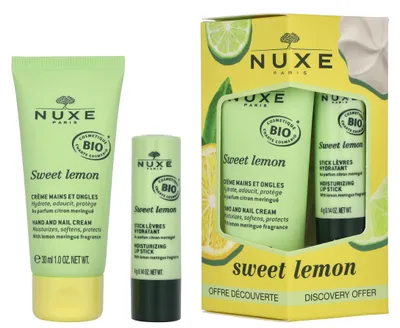 Image de Duo Sweet Lemon - Crème mains et ongles bio 30 ml + baume à lèvres hydratant bio