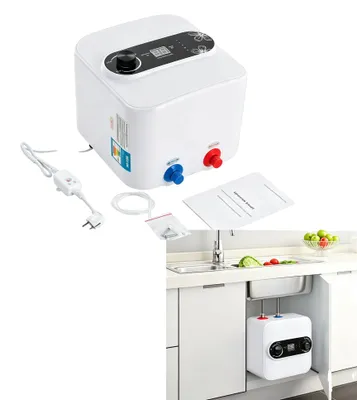 Produktbild von Elektrischer Wasserheizer, 8L Kapazität, 1500W Leistungsaufnahme, 220V Spannung, 30-65°C Temperaturbereich, Wasserdichtigkeitsgrad IPX4
