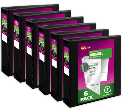 Image de Lot de 6 pochettes de classement Avery, format durable, couleur noire