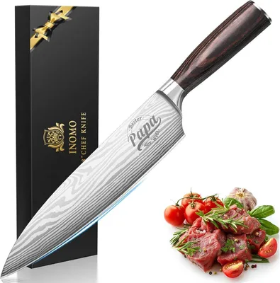 Produktbild von INOMO Küchenmesser für Männer - Papa Geburtstagsgeschenk - Weihnachten - Vatertag