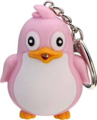 Produktbild von Niedliches Tier-Pinguin-LED-Licht mit Sound, Schlüsselanhänger, Schlüsselanhänger, Taschenlampe, Weihnachtsgeschenk-Rosa