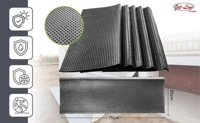 Produktbild von 5 x Stufenmatten Treppenmatte rutschfest langlebig unempfindlich Vollgummi 5er-Set Matte in schwarz STAIRS Jet-Line