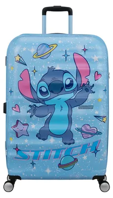 Image de American Tourister trolley Wavebreaker Disney Spinner 77 / 28 Disney Trolley Stitch Universe bleu clair