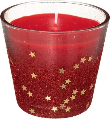 Produktbild von Windlicht kerze glitter rot 190g im glas - Feeric Lights & Christmas
