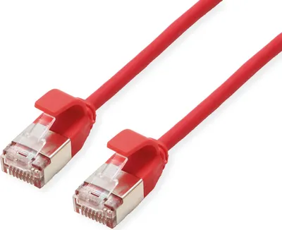 Produktbild von ROLINE U/FTP DataCenter Patchkabel Cat.6A (Class EA), LSOH, slim, rot, 0,15 m
