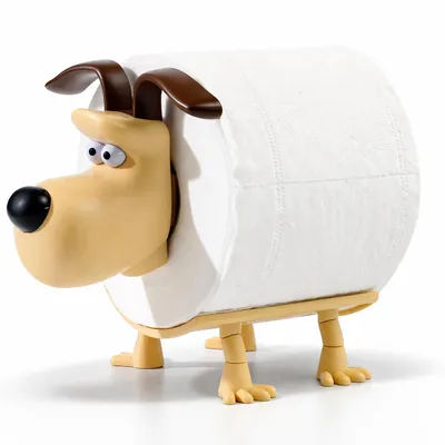 Produktbild von Toilettenpapierhalter Hund Welpe Lustiger WC Rollenhalter Deko Rollenständer für Badezimmer Gäste WC Schwarz