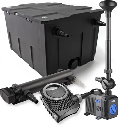 Produktbild von SunSun Komplettset: CBF-550 Teichfilter bis 60000 L Teichfilteranlage Durchlauffilter, NEO10000 Teichpumpe 10000l/h 80W, CUV-336 Teichklärer UVC Klärer mit 36W, CTP-5003 Springbrunnenpumpe 5000l/h 30W