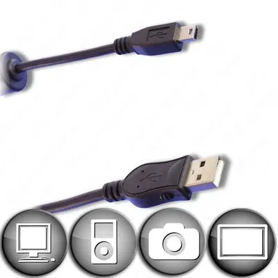 Produktbild von Lineaire PCUSB215C, 1,5 m, USB A, Mini-USB B, USB 2.0, 0,48 Gbit/s, Schwarz
