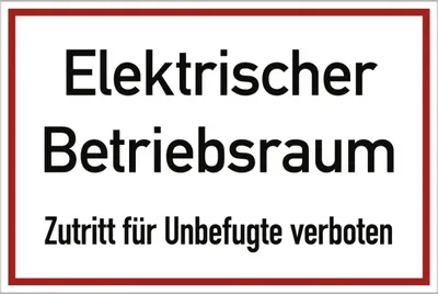 Produktbild von Dreifke® Elektrischer Betriebsraum Zutritt für Unbefugte verboten, Kunststoff...
