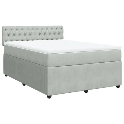 Produktbild von vidaXL Boxspringbett mit Matratze Hellgrau 140x200 cm Samt
