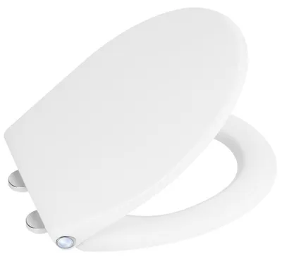 Productafbeelding van PHARO toiletzitting met LED-verlichting, soft-close sluiting, eenvoudig te verwijderen, wit